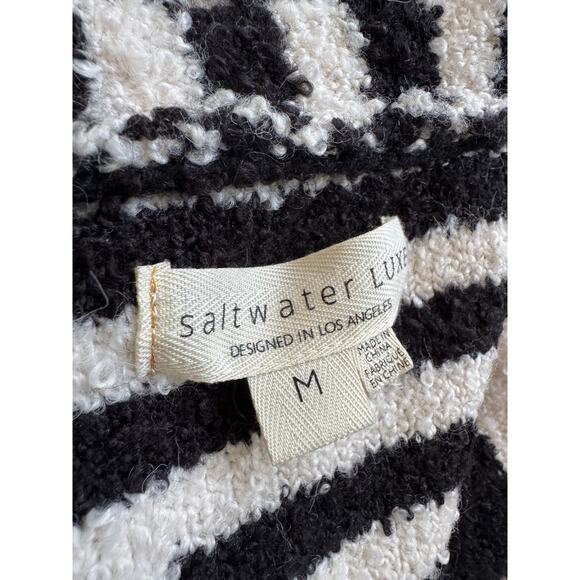 SALTWATER LUXE BRETON SCOUT BUTTON FRONT CARDIGAN SWEATER M BRITON STRIPE - Picture 3 of 11